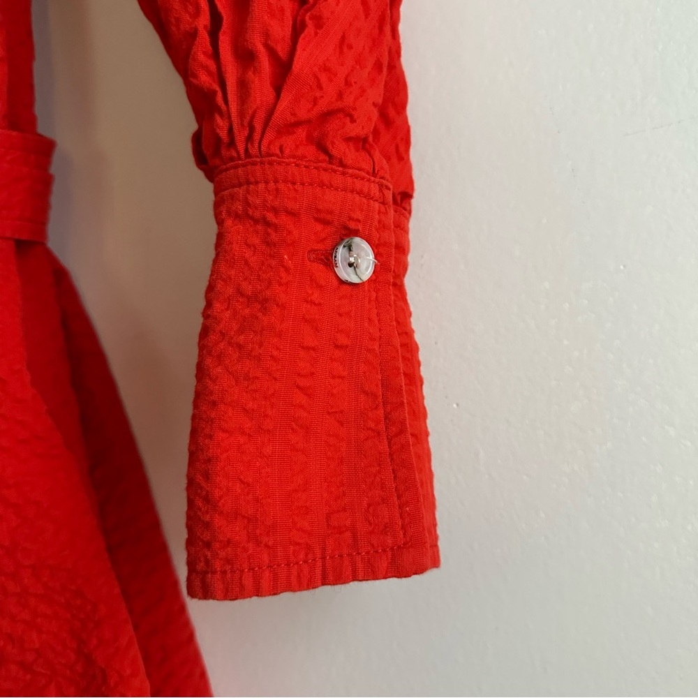 Adeam • Red Wrap Ruffle Dress - Picture 7 of 9